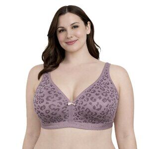 Cacique Lane Bryant Womens Bra Size 42G Pink Cotton Unlined No Wire Animal Print